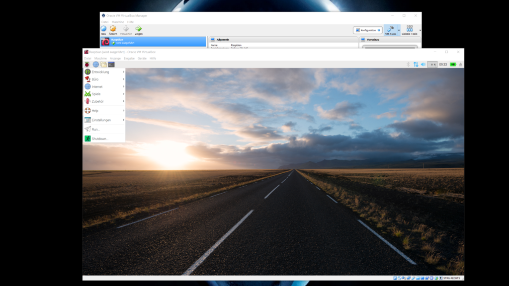 Raspberry Pi Desktop unter VirtualBox